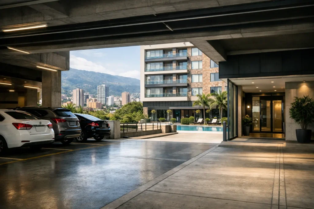 Hotel con parqueadero cubierto en Medellín